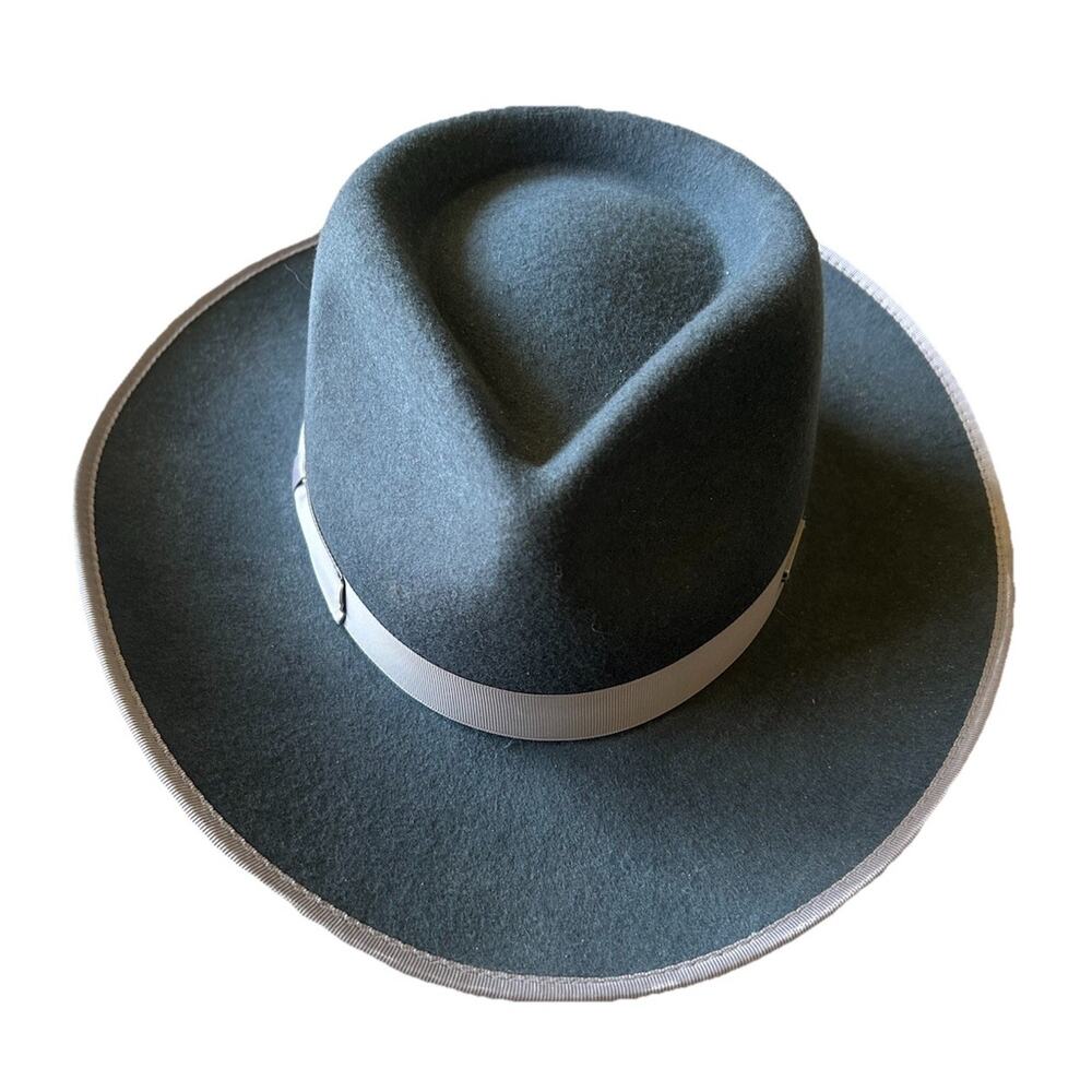 Gigi Pip Monroe Rancher Hat Womens 57 Gray 100% Australian Wool Wide Brim NWT